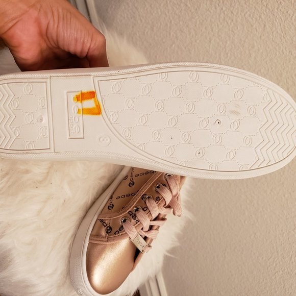 Bebe rose gold sneakers tennis shoes - Picture 3 of 3